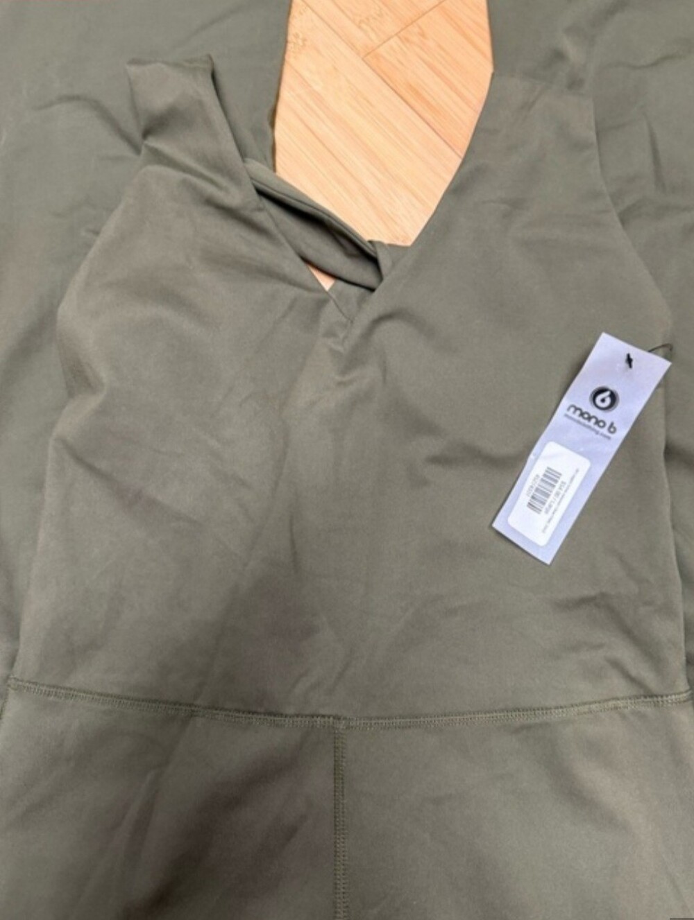 Mono B Olive Green Over Shoulder Jumpsuit